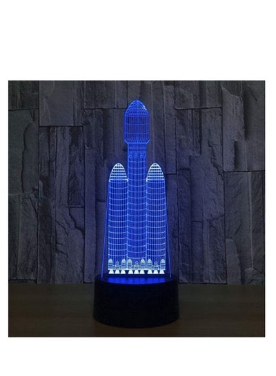 3D LED Night Light Acrylic Night Light Rocket Light design