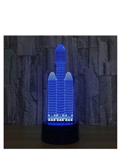 3D LED Night Light Acrylic Night Light Rocket Light design