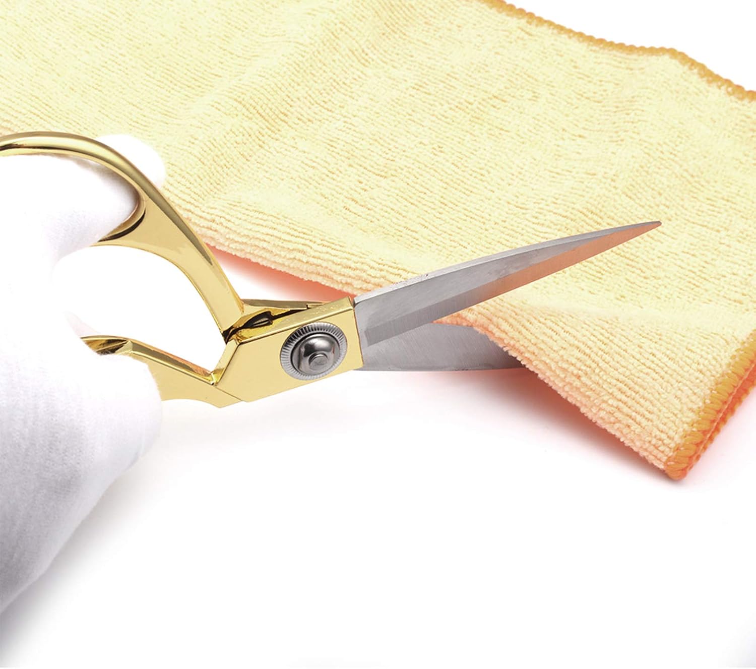 Highgradelife2018 (20cm ) - 20cm Sharp Tailor Scissors Stainless Steel Clothing Dressmaking Shears Fabric Craft Cutting Adjustable Kitchen Scissors (Gold)