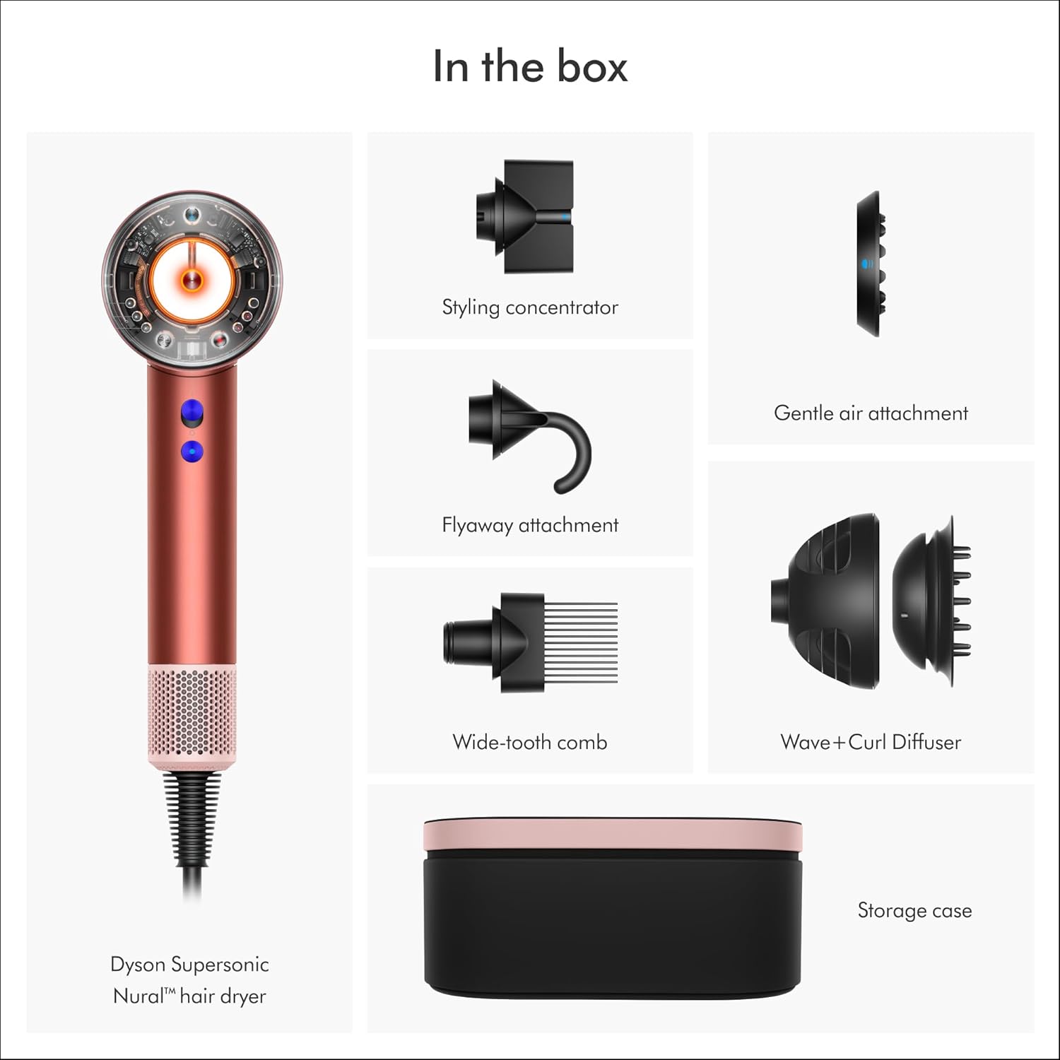 Dyson Supersonic Nural HD16 Hair Dryer | Quick, Intelligent Drying (Strawberry Bronze/Blush Pink) - International Version