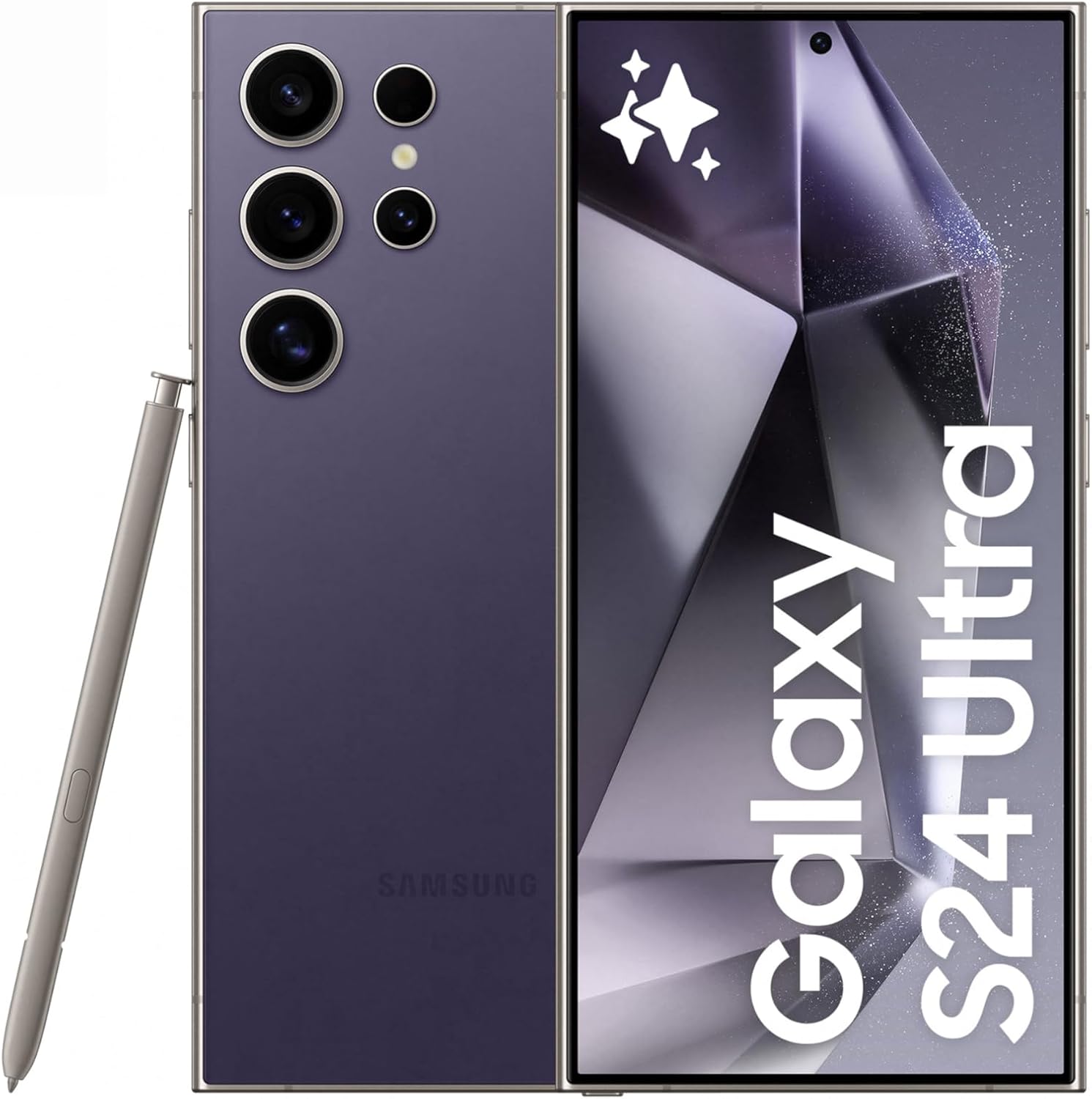SAMSUNG Galaxy S24 Ultra, AI Phone, 256GB Storage, Titanium Violet, 12GB RAM, Android Smartphone, 200MP Camera, S Pen, Long Battery Life (UAE Version)