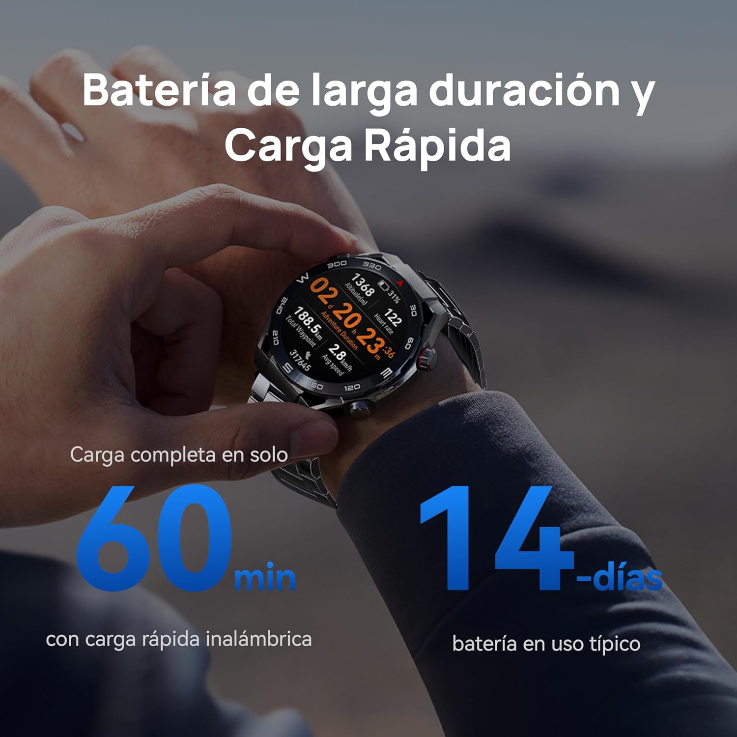 Huawei WATCH Ultimate, 1.5-inch AMOLED dial, zirconium-based liquid mineral, nano-ceramic bezel, 100m water resistant, up to 14 days battery life, Android and iOS compatible, titanium strap