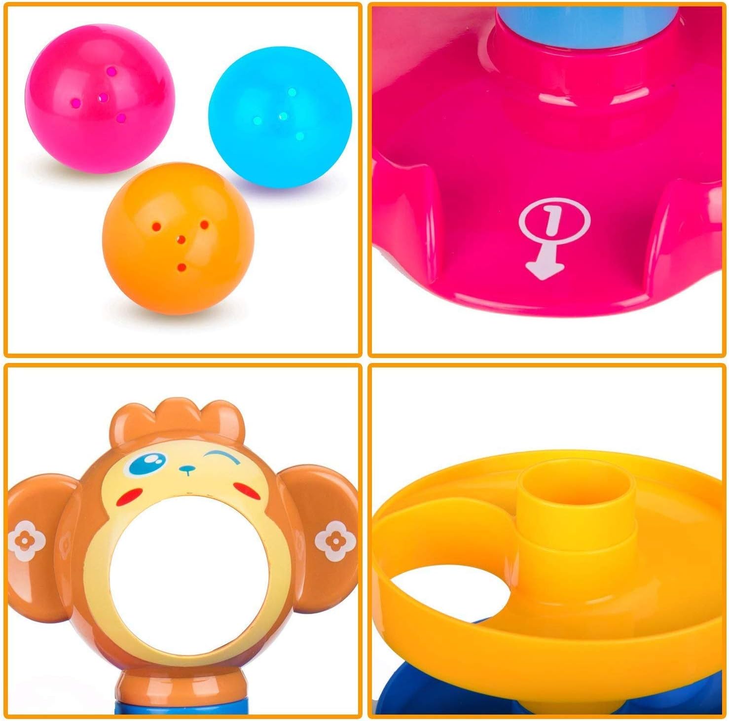 PRIME DEALS Monkey Ball Drop Toy For Babies And Toddlers | New 5 Layer Tower Run With Swirling Ramps And 3 Puzzle Rattle Balls | Best Educational Development Toy Set For Kids., Multicolor