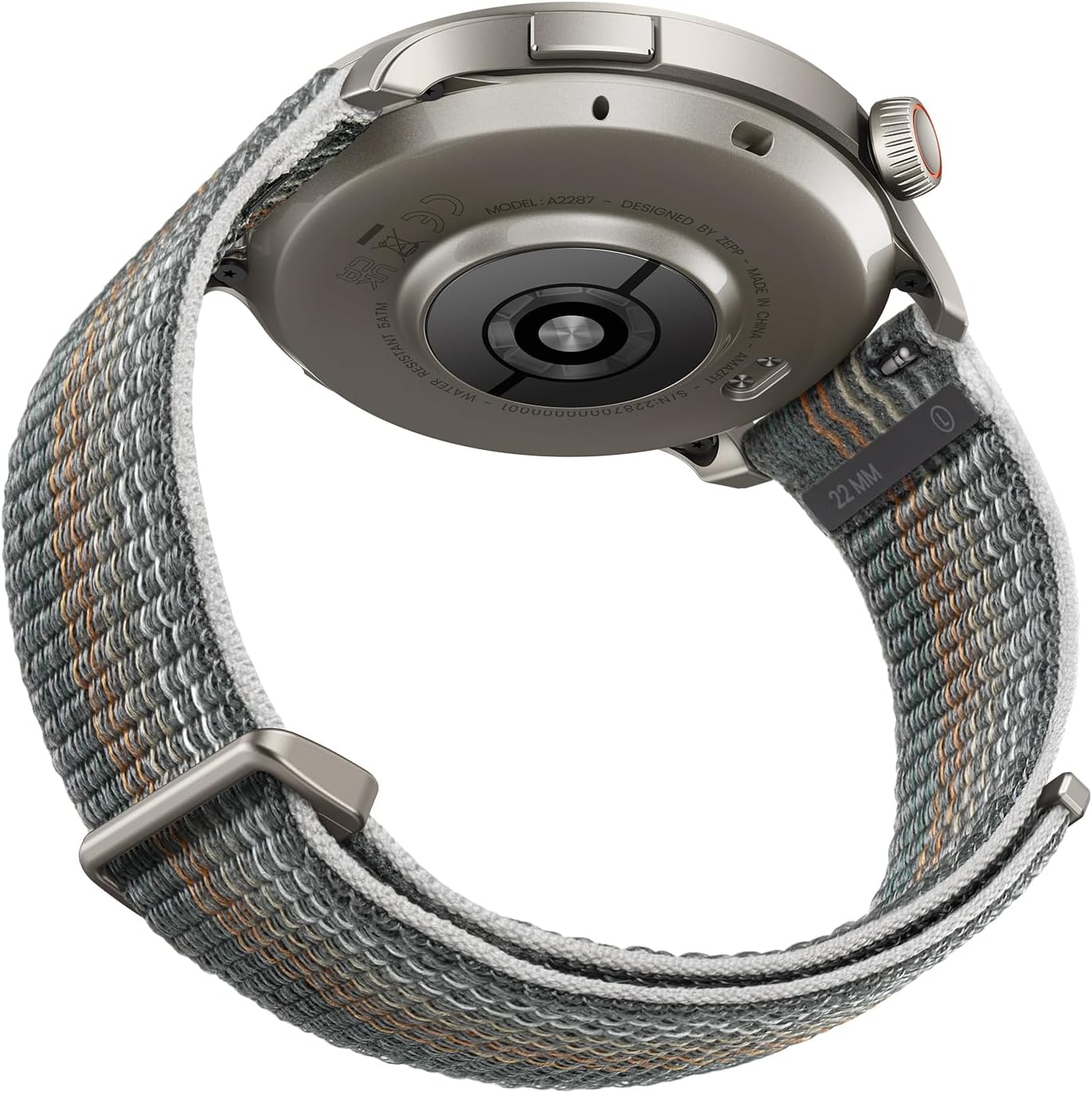 Amazfit Original Smartwatch Replacement Strap, Nylon, 22 mm, Compatible Balance, Cheetah Pro, Cheetah Round, GTR 4, GTR 4 Limited Edition, GTR 3, GTR 3 Pro, GTR 2, Grey