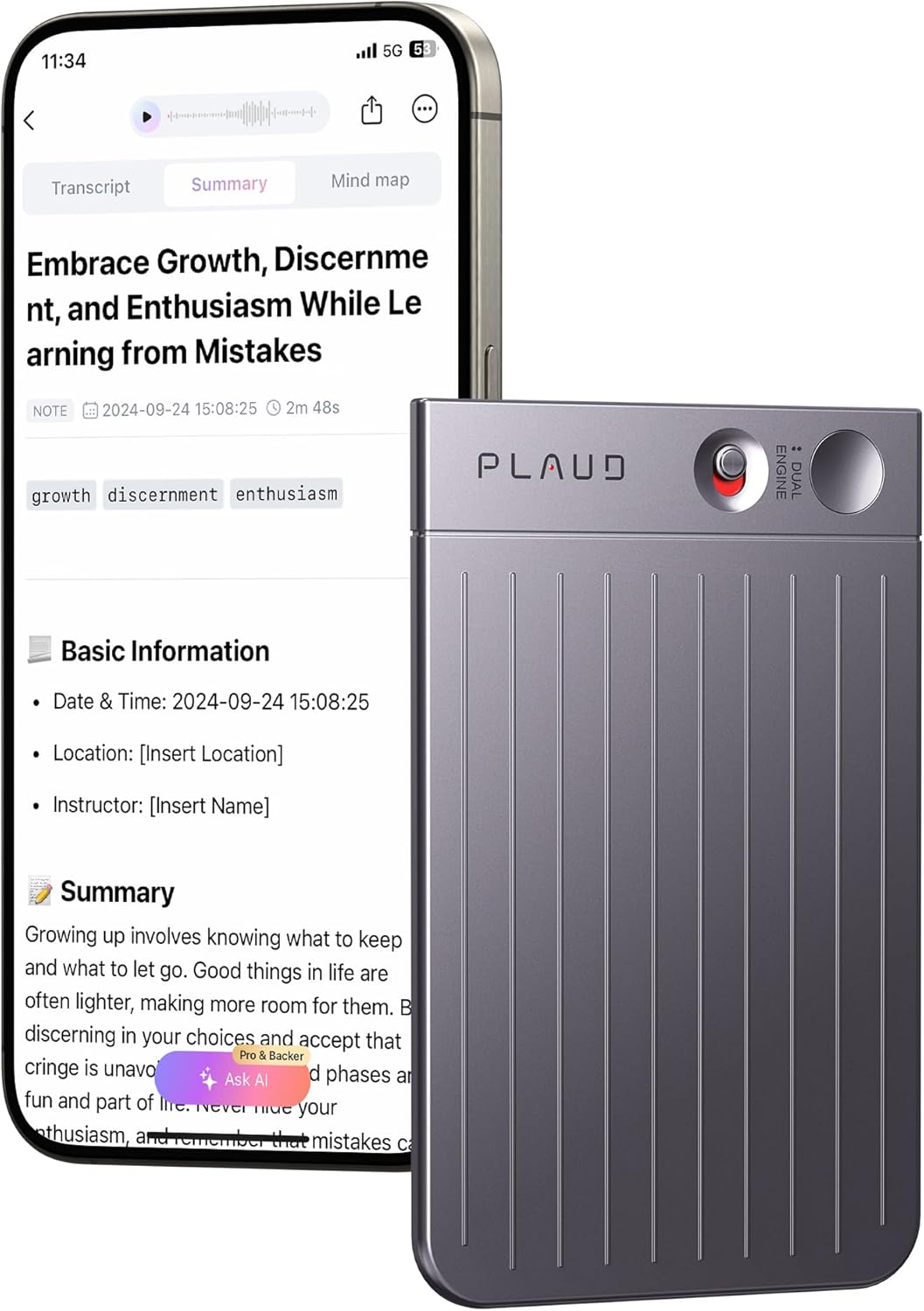 PLAUD Note AI Voice Recorder (Black)