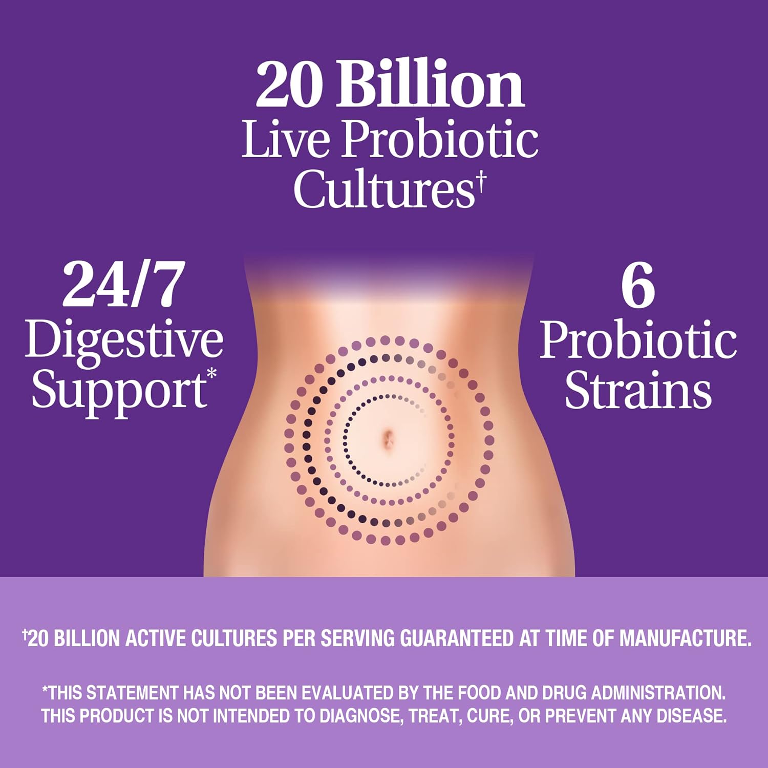 Advanced Probiotic Dietary Supplement Digestive And Immune Health Support 20 Billion Live Probiotic Cultures 60 Capsule