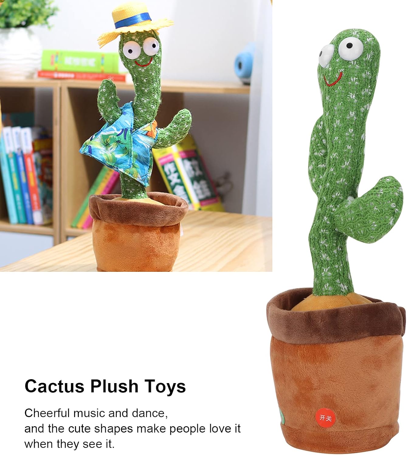Cactus Toy, One Click Control Dancing Cactus Shine for Desktop Decorations for People Of All Ages for Birthday Gifts for Props