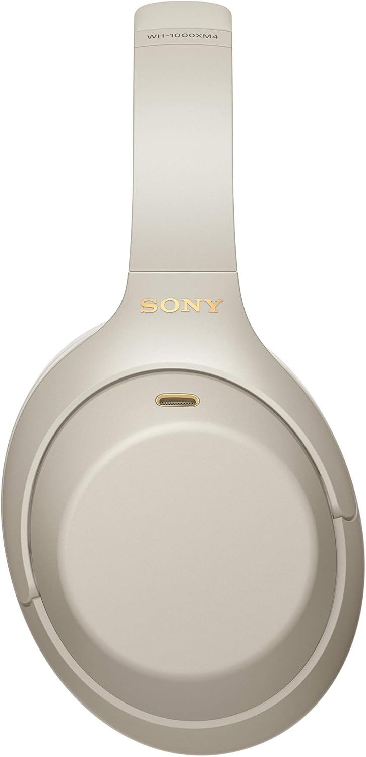 Sony Wh-1000Xm4 Wireless Noise Cancelling Bluetooth Over-Ear Headphones With Speak To Chat Function And Mic For Phone Call, Silver, UAE Version - 1-Year warranty