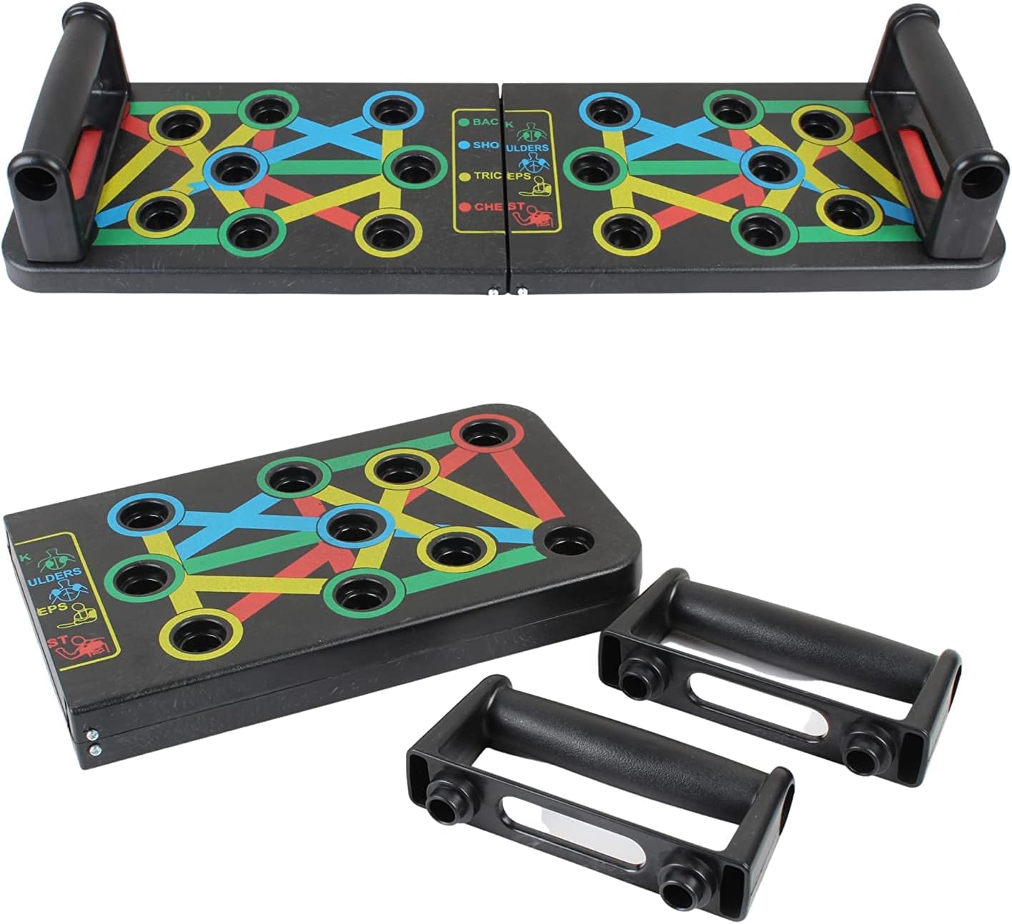 Pomic fit Push-up Board 9 In1 Foldable Push Up Rack Board Multifunction Rack Board Comprehensive Fitness Exercise Workout Push-up Stands Board Body Building Training Gym for Men and Women