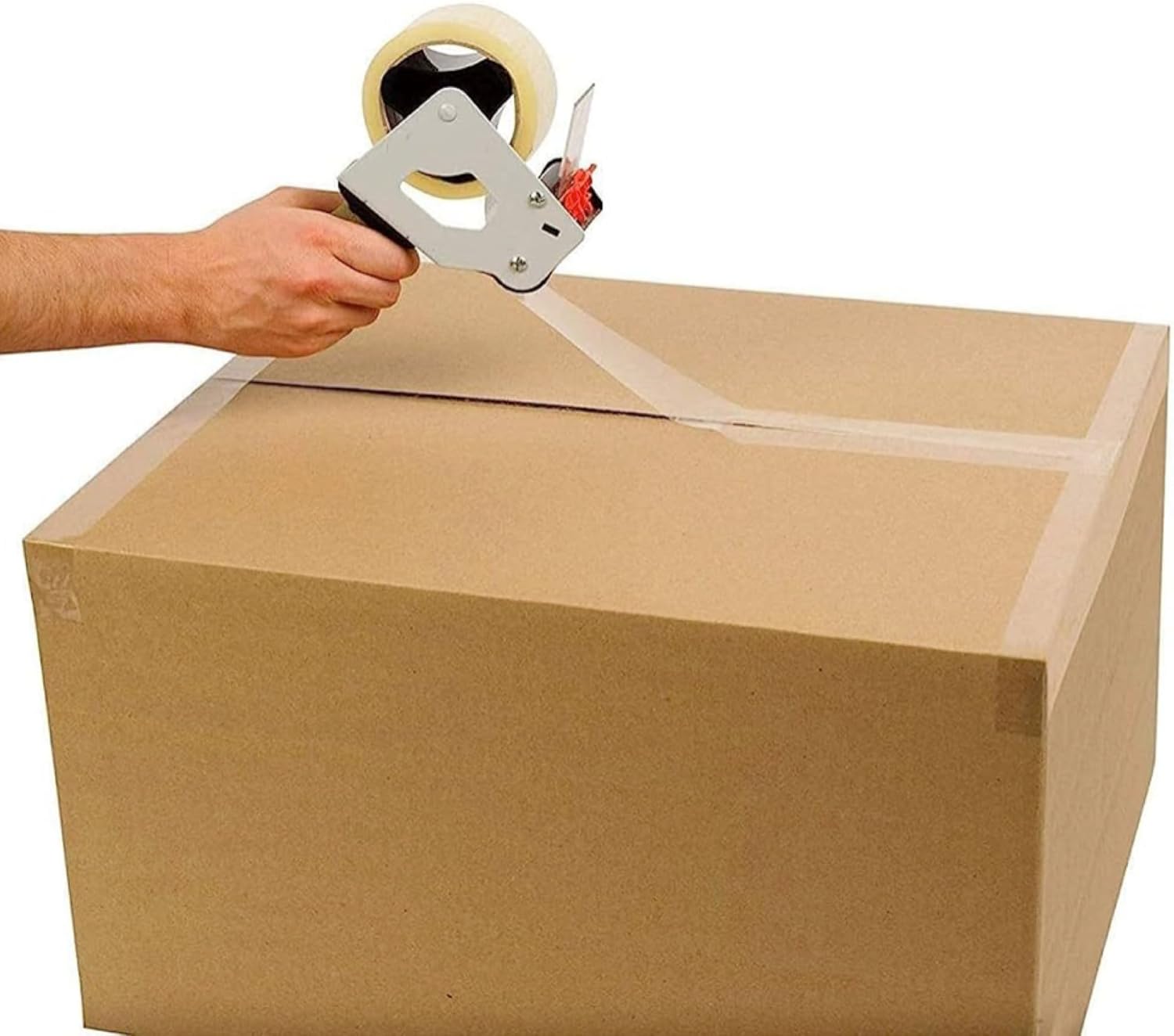 HEXAR Heavy Duty Packing Tape, 45 MM x 183 Meters (200 Yards) Packaging Tape for Sealing Parcel Boxes Office Home School Use Strong Adhesive Tape Super Secure Sticky Seal (183M ROLL, CRYSTAL CLEAR, 3)
