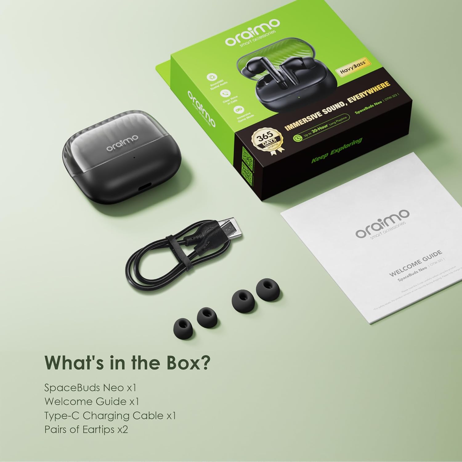 Oraimo OTW-323 SpaceBuds Neo True Wireless Earbuds Speed Black