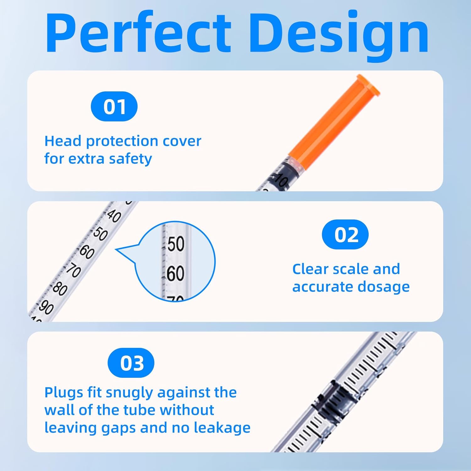 31G 1ml 1/2 Inch Lab Syringes, Disposable Individual Package – Box of 100