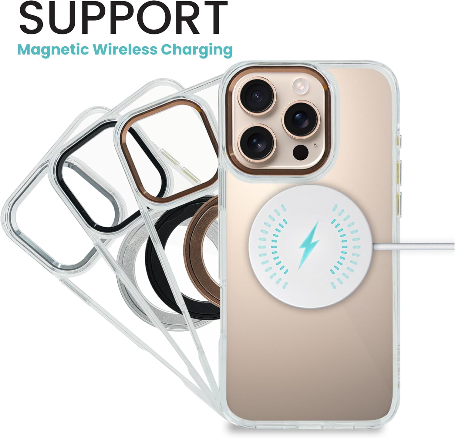 AZTECH Magnetic Phone Case for iPhone 16 Case Cover Anti-Slip and Drop-Proof Protective Cover with 360° Ring Stand Compatible & MagSafe Exclusively Designed for iPhone 16 Anti-Scratch Mag Safe IP16