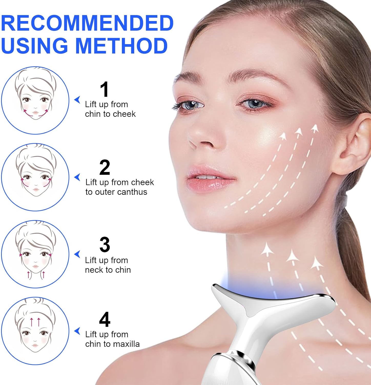 APCKFLEE Firming Wrinkle Removal Tool for Face and Neck, Face Skin Tool for Face & Neck Beauty Tool, Double Chin Reducer Vibration Massager Wrinkles Removal, Lifts and Tightens Sagging Skin (A)