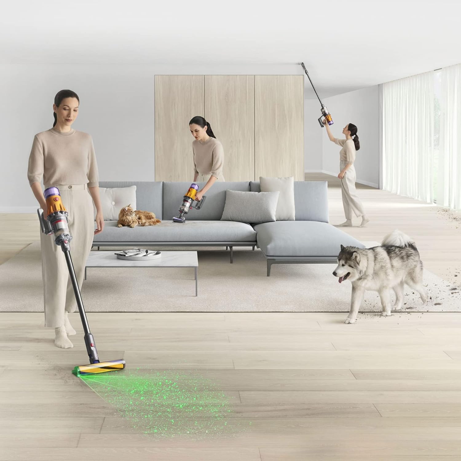 Dyson V12 Detect Slim Total Clean Cord-Free Vacuum Cleaner,Yellow,0.35 Liter,Disk