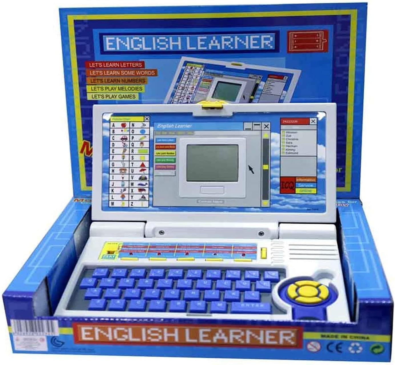NIYANETAIL Kids English Learner Plastic Laptop/Educational Notebook Computer for Kids, Boys, Girls, Children, Birthday Gifts (Large) (Multicolour)