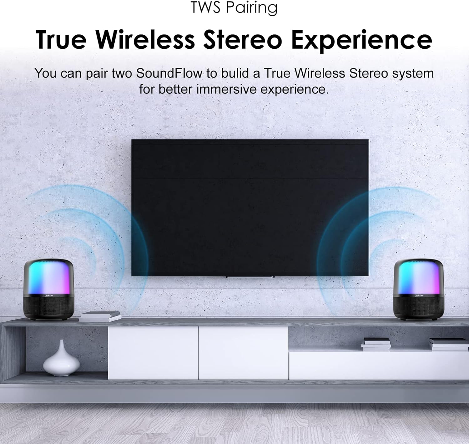 Oraimo SoundFlow OBS-72DBLK Wireless Speaker BT V5.1 50Hz-20KHz 50W-6000mAh Black