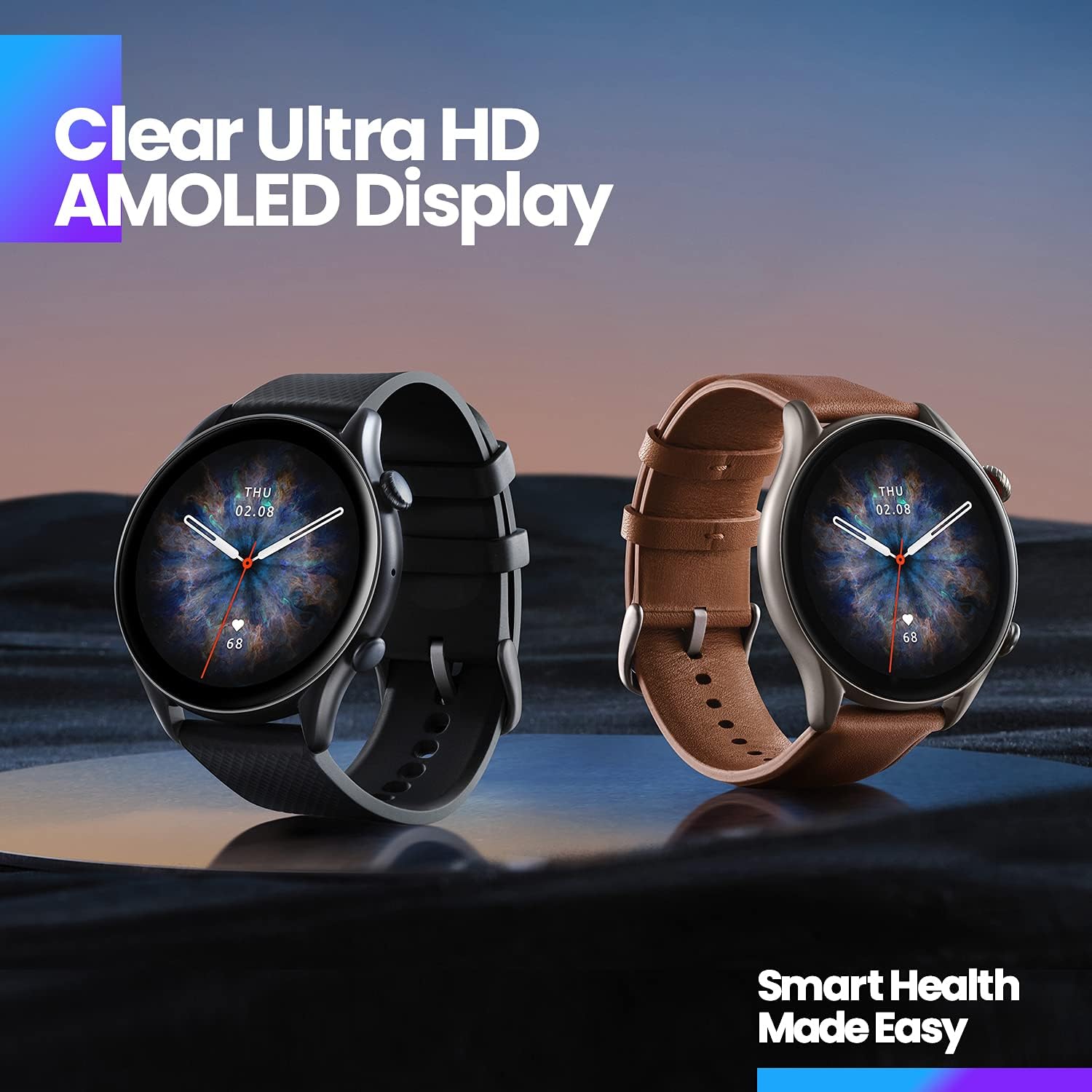 Amazfit GTR 3 Pro Smart Watch with 1.45” AMOLED Display, Sports Watch with 150+ Sports Modes, GPS, Heart Rate, Sleep, Stress, SpO2 Monitoring, Bluetooth Calls, Music Control, Alexa Built-in, Brown