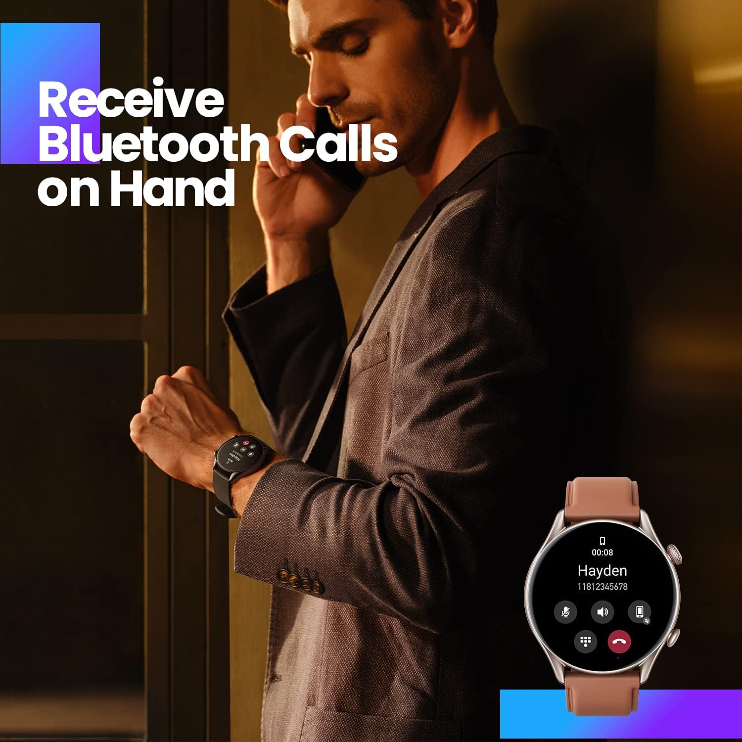 Amazfit GTR 3 Pro Smart Watch with 1.45” AMOLED Display, Sports Watch with 150+ Sports Modes, GPS, Heart Rate, Sleep, Stress, SpO2 Monitoring, Bluetooth Calls, Music Control, Alexa Built-in, Brown