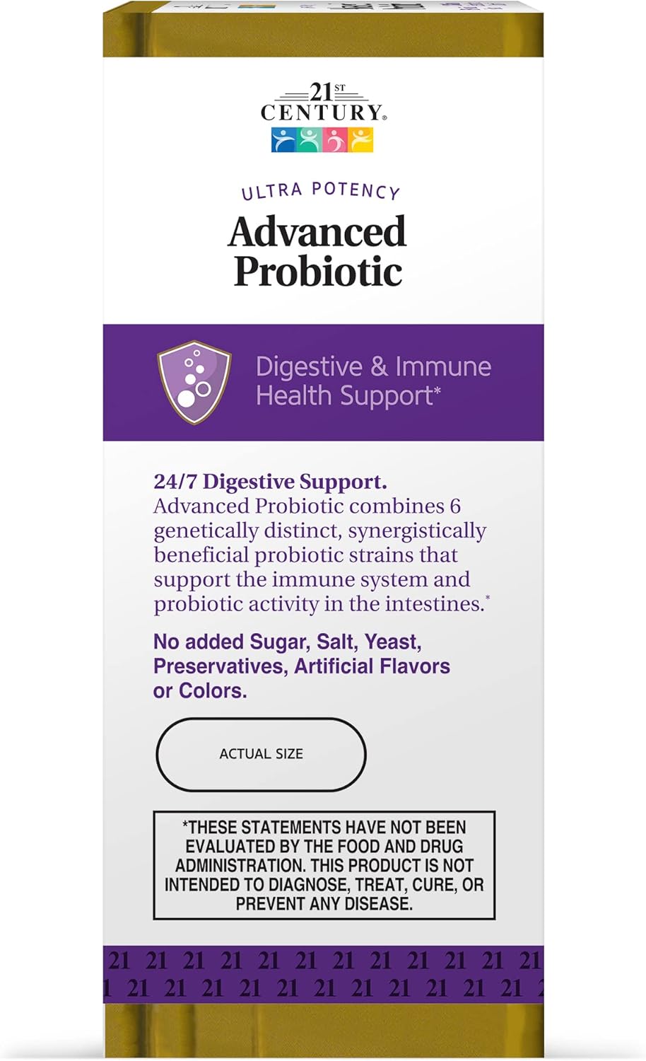 Advanced Probiotic Dietary Supplement Digestive And Immune Health Support 20 Billion Live Probiotic Cultures 60 Capsule