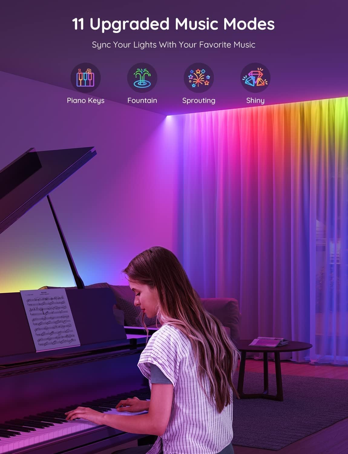 شريط إضاءة LED RGBIC خارجي من Govee Phantasy بطول 10 أمتار مع واي فاي