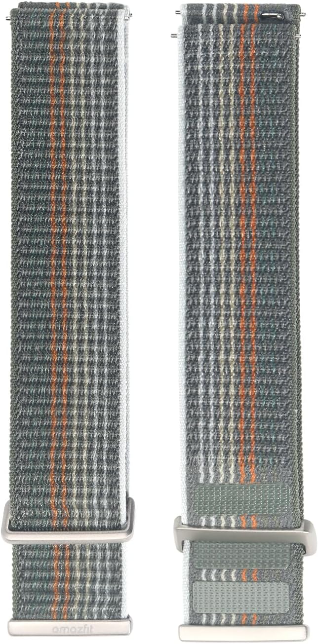 Amazfit Original Smartwatch Replacement Strap, Nylon, 22 mm, Compatible Balance, Cheetah Pro, Cheetah Round, GTR 4, GTR 4 Limited Edition, GTR 3, GTR 3 Pro, GTR 2, Grey
