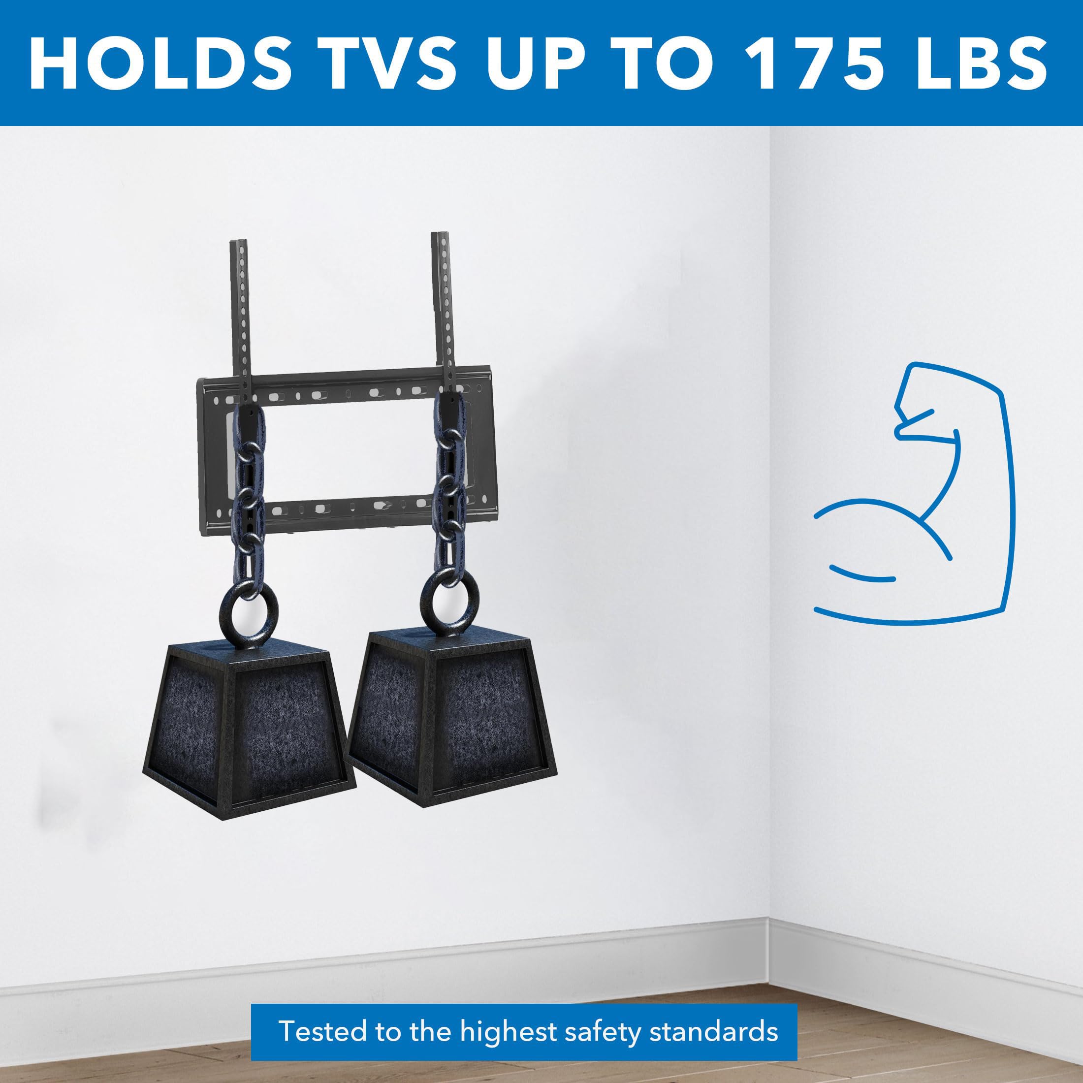 AZTECH Fixed Heavy-duty TV Wall Mount Bracket for 32–85 Inch LED, LCD, OLED Screens Max VESA 600x400 75kg Load Capacity Low Profile Slim Design Durable Steel Frame (Black)
