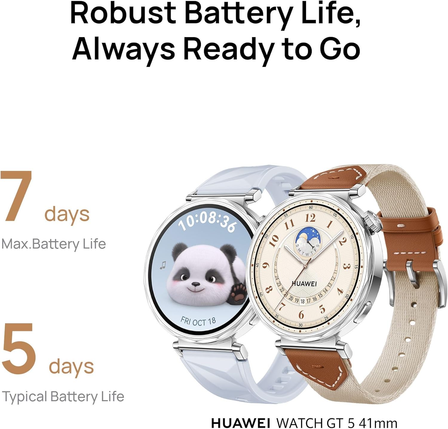 HUAWEI WATCH GT5 41mm Smartwatch, upto7 Days Battery Life,Sharp-Edged Design Watch, Health Tracking, iOS & Android Compatible, 3 Months HUAWEI Care+, Gold