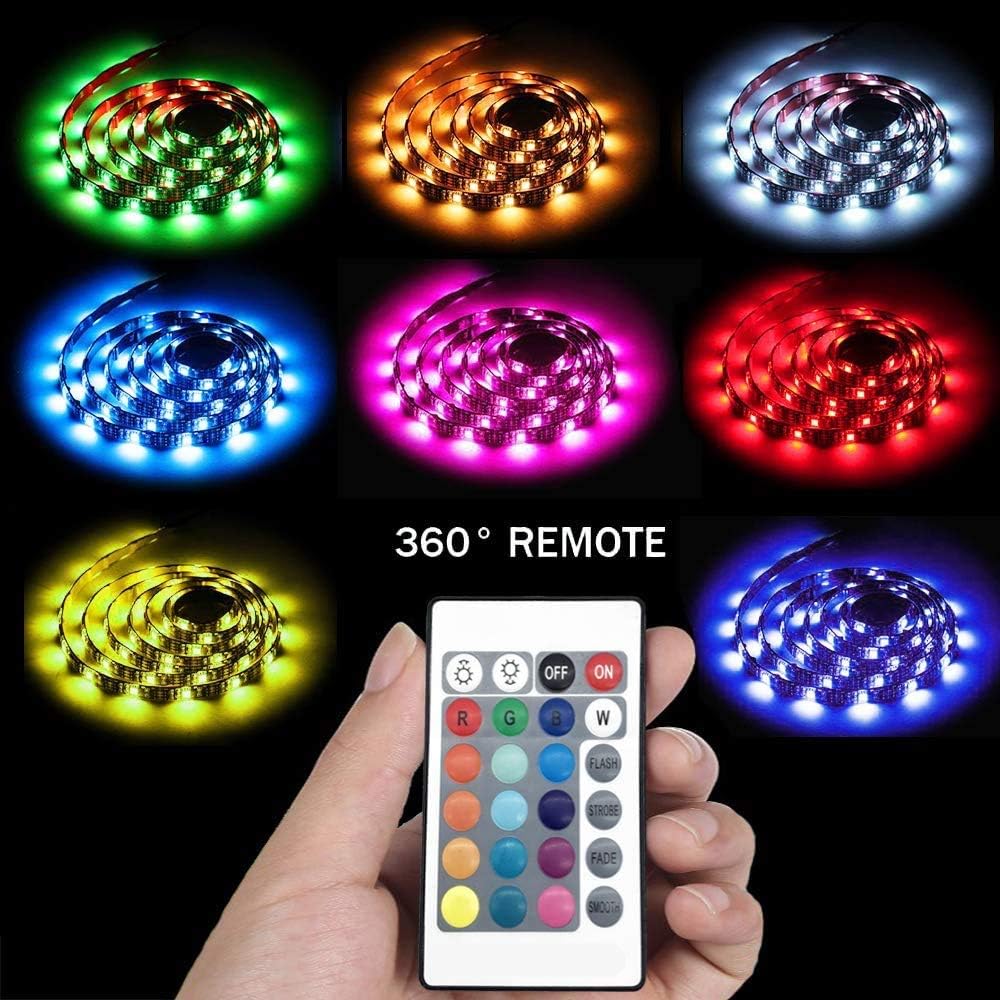 STAR LIGHTING LED Strip Lights, LED Light Strip 13.1Ft/4M RGB SMD 5050 120LEDs Rope Lighting Color Changing Full Kit with 24 Keys Remote Controller and USB 5V