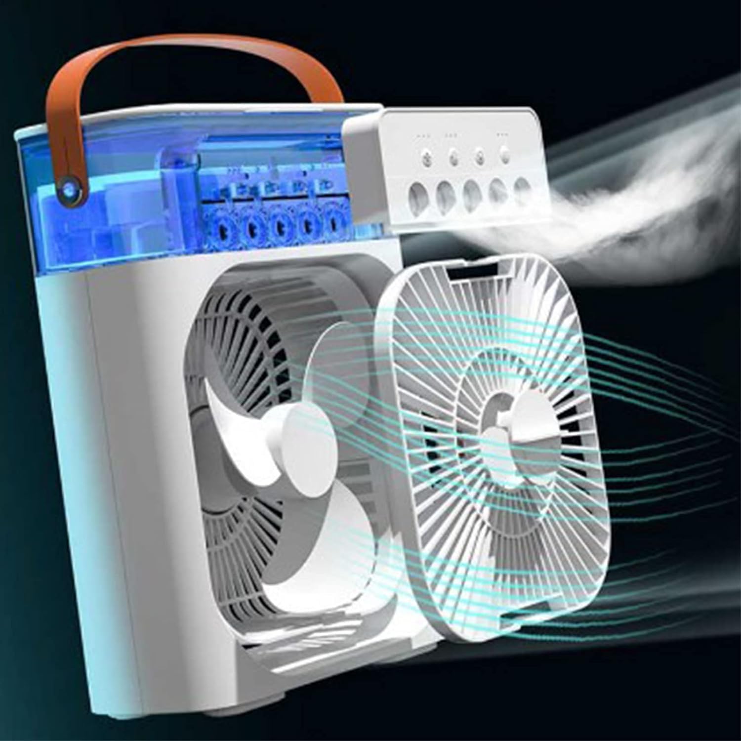 Shopit Electronics Water Mist Spray Fan, High Grade White Water Cooled Fan Portable for Tabletop | Desktop Humidifier Cooler Fan Mini Air Conditioner Portable Air Cooler Spray Water Mist Fan (White)