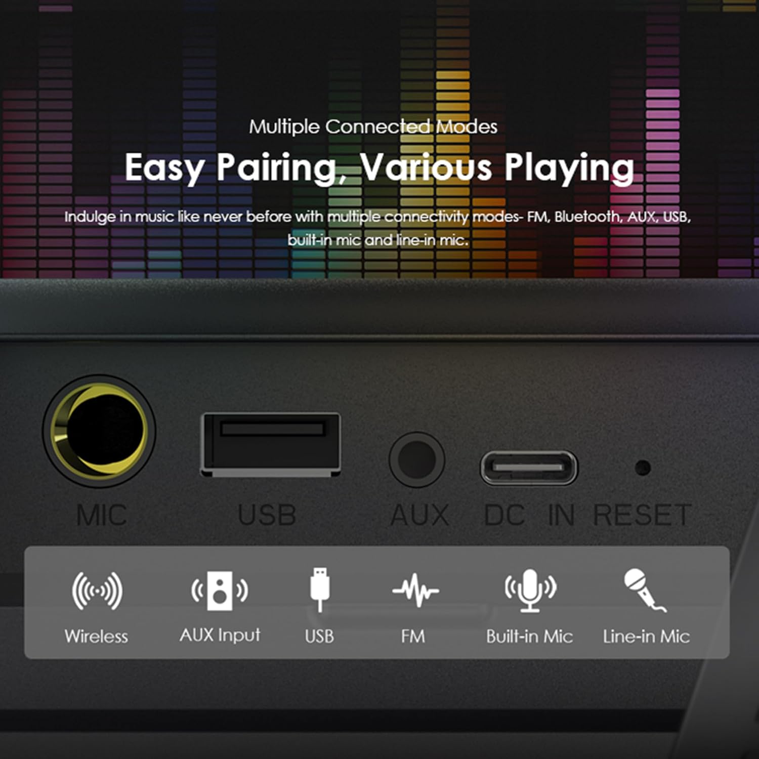 مكبر صوت لاسلكي Oraimo Boom OBS-75DBLK BT V5.0 85Hz-16KHz 30W-3600mAh أسود