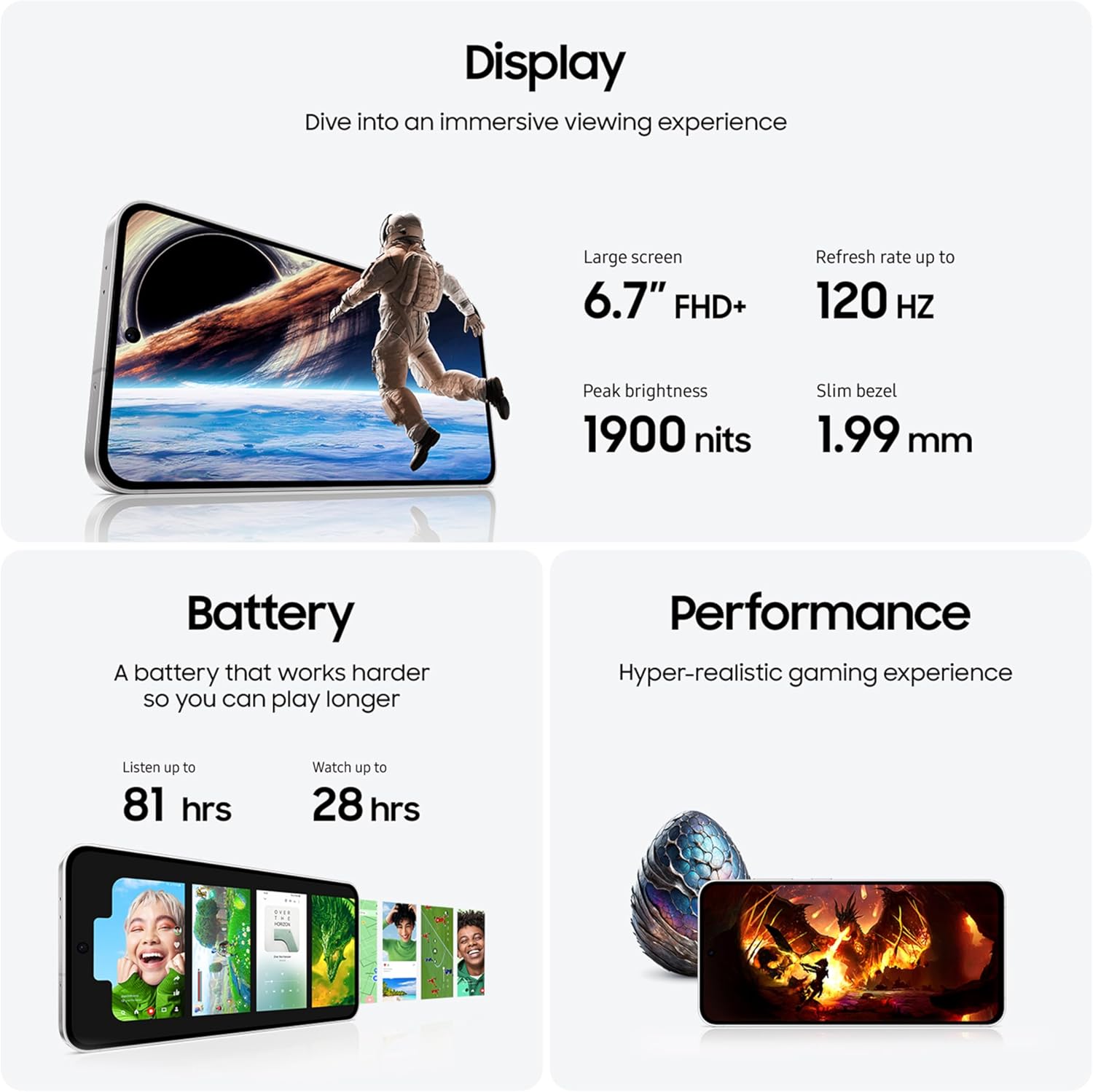 Samsung Galaxy S24 FE, AI Phone, Android Smartphone, 8GB RAM, 256GB Storage, 50MP Camera, Long Battery Life, Large Screen, Gray (UAE Version)
