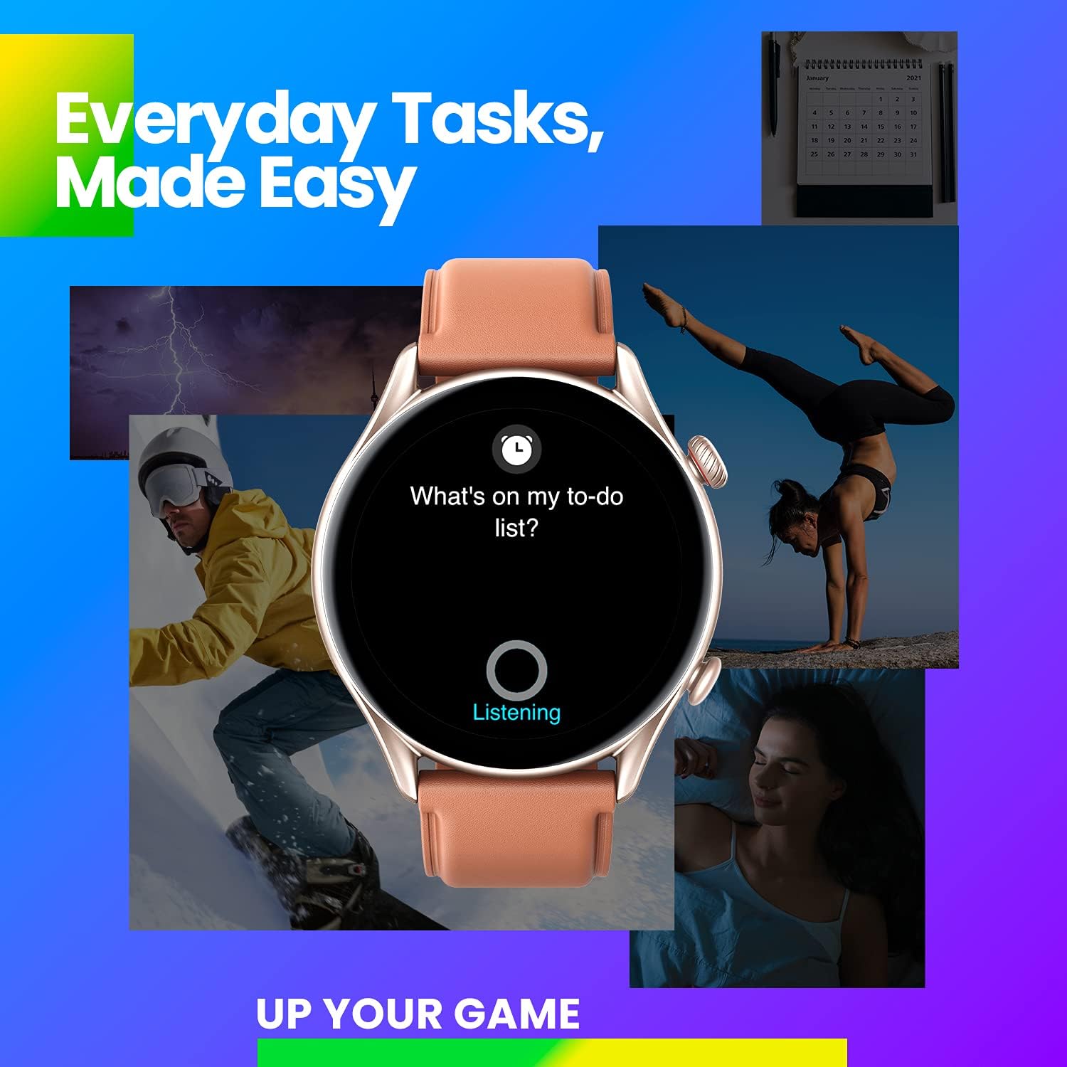 Amazfit GTR 3 Pro Smart Watch with 1.45” AMOLED Display, Sports Watch with 150+ Sports Modes, GPS, Heart Rate, Sleep, Stress, SpO2 Monitoring, Bluetooth Calls, Music Control, Alexa Built-in, Brown