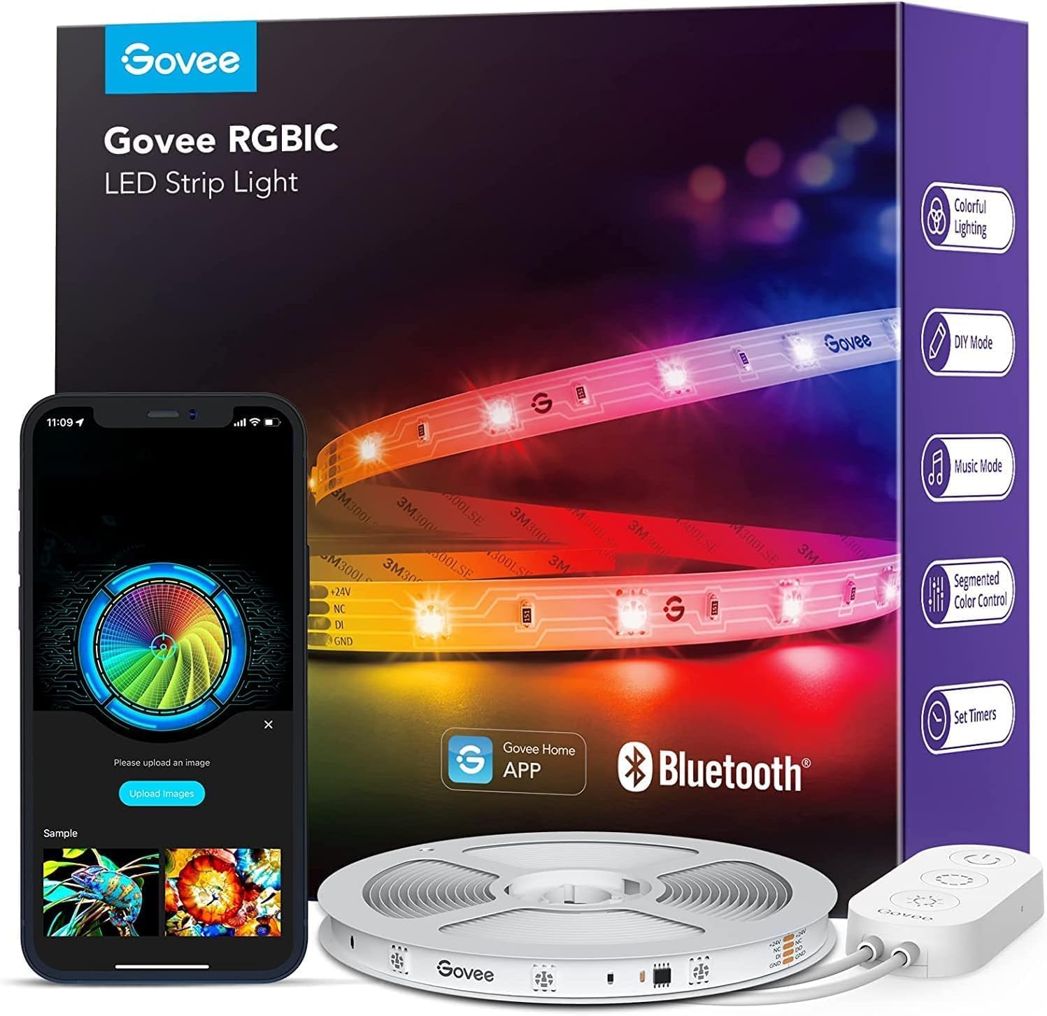 شريط إضاءة LED RGBIC خارجي من Govee Phantasy بطول 10 أمتار مع واي فاي
