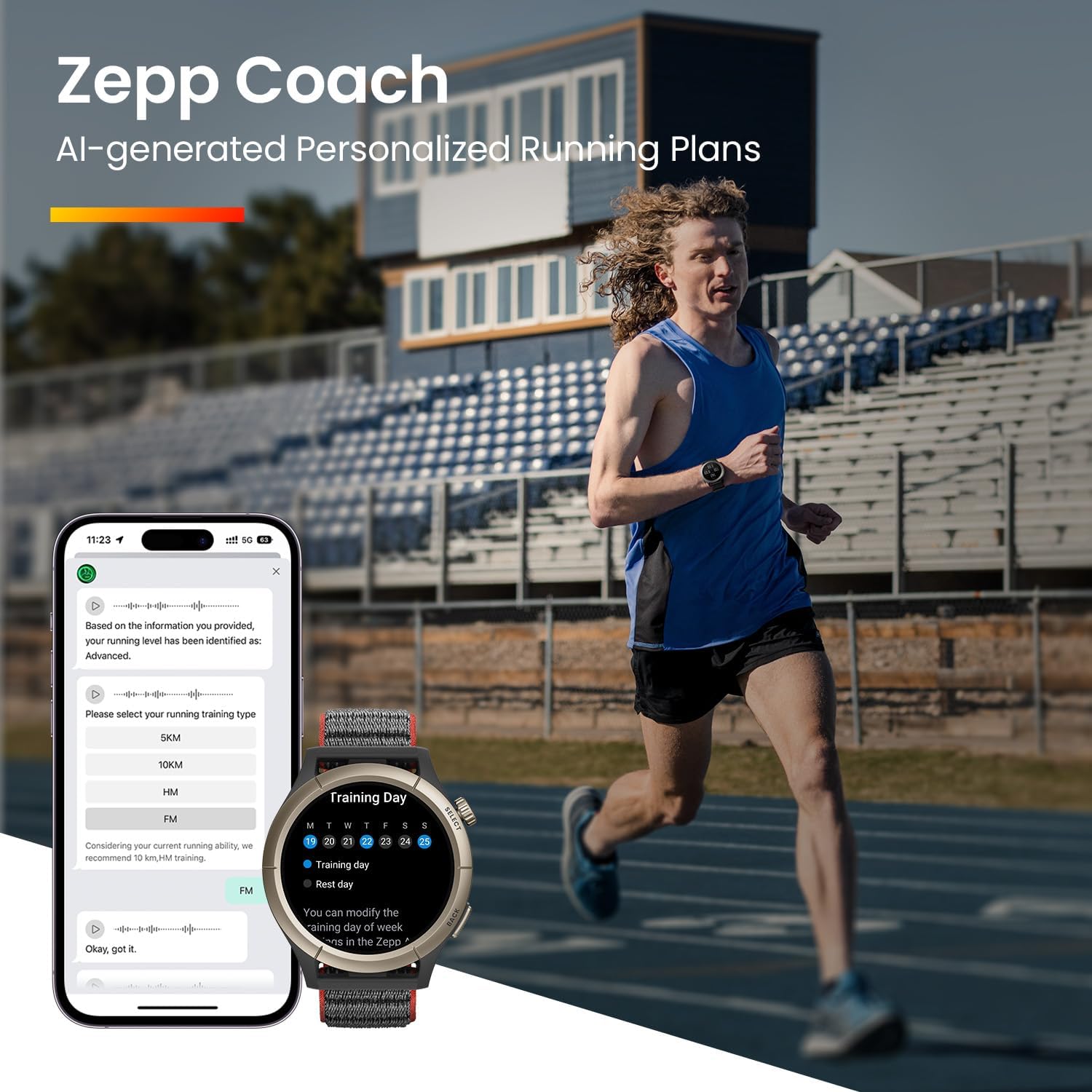 Amazfit Cheetah Pro 47mm Running Sports Smart Watch with Dual-Band GPS, Route navigation, Offline Maps, Training Template, 1.45'' AMOLED Display, 14-Day Battery Life, Heart Rate & Sleep Monitoring