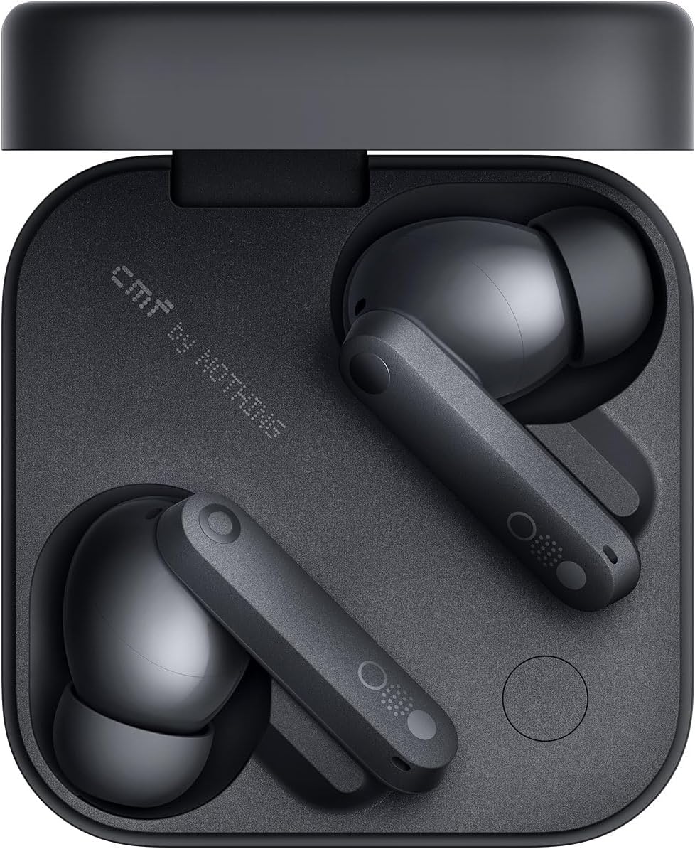 CMF BY NOTHING Buds Pro 2 Wireless Earbuds with ChatGPT Integration, Hi-RES Audio with LDAC 50 dB Hybrid noise cancelling earbuds, IP55 waterproof 43H play time 6 HD Mics headphones, Dark Grey