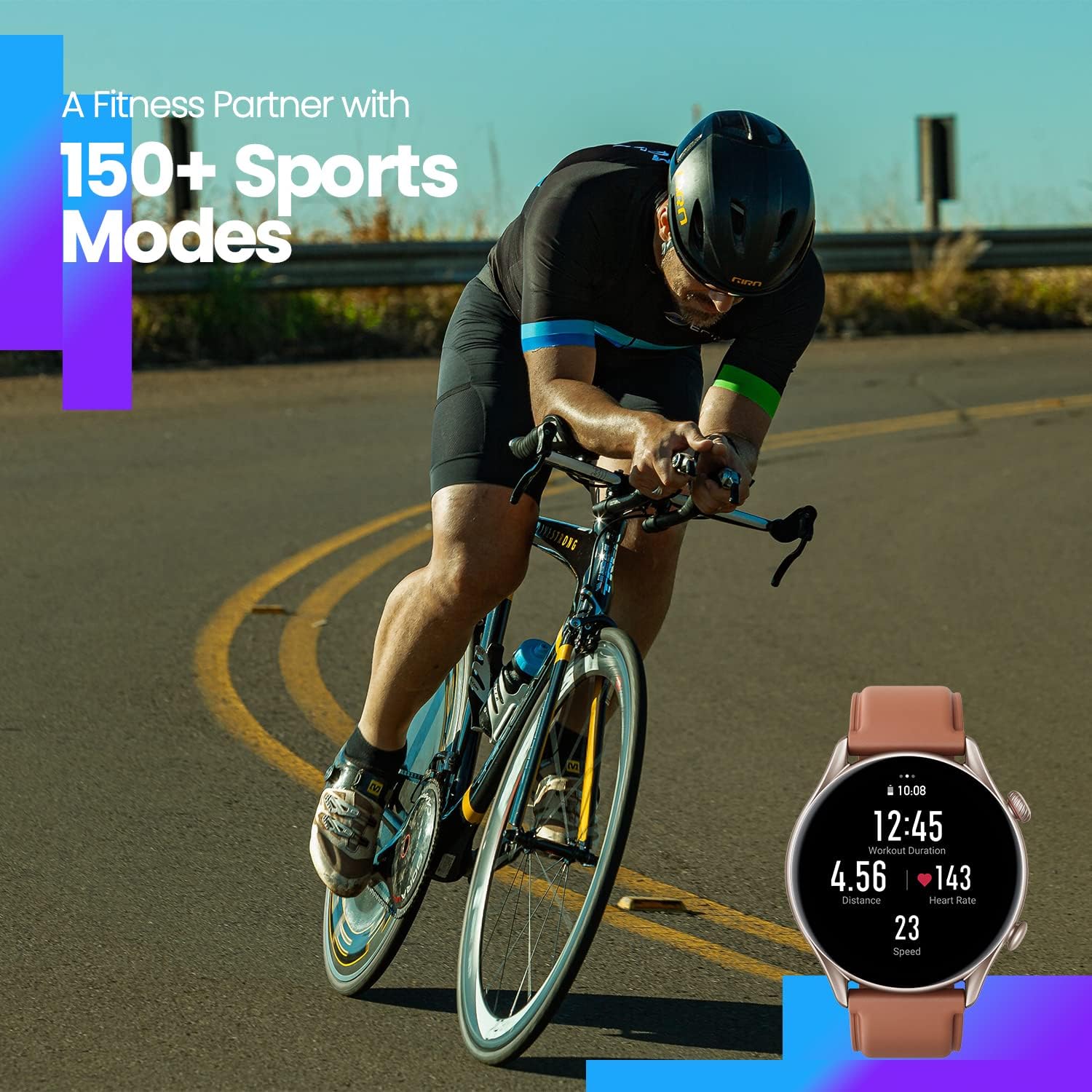 Amazfit GTR 3 Pro Smart Watch with 1.45” AMOLED Display, Sports Watch with 150+ Sports Modes, GPS, Heart Rate, Sleep, Stress, SpO2 Monitoring, Bluetooth Calls, Music Control, Alexa Built-in, Brown