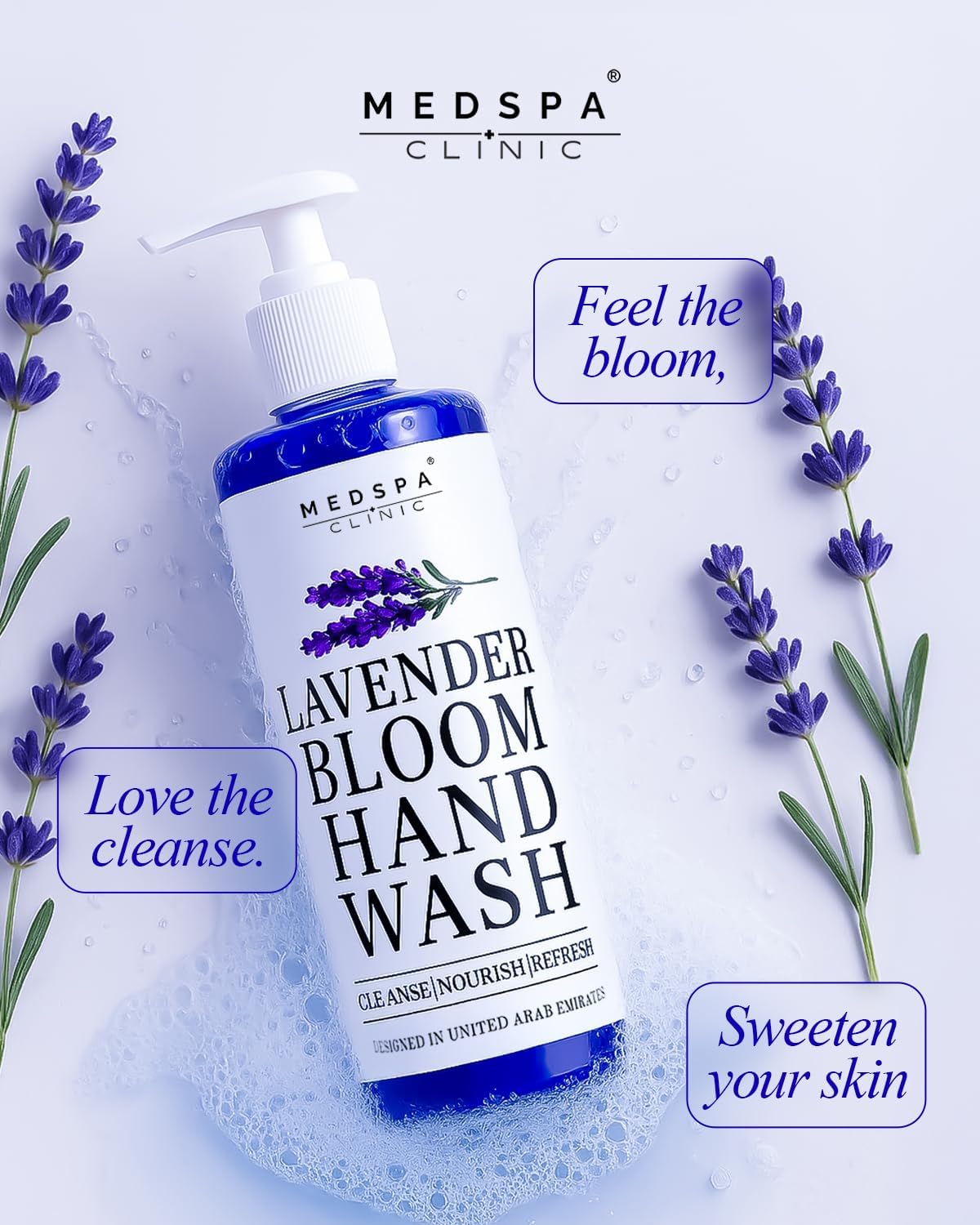 MEDSPACLINIC Lavender Bloom Hand Wash, Cleansing and Nourishing Formula, 500ml