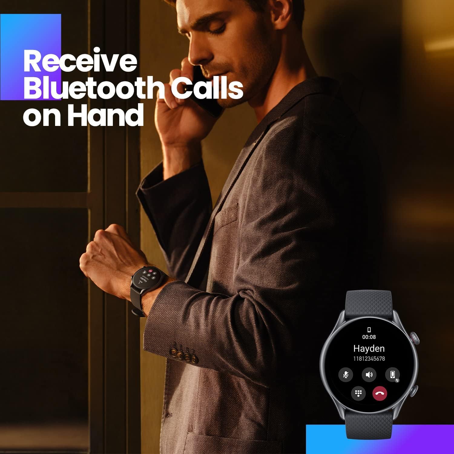 Amazfit GTR 3 Pro Smart Watch with 1.45” AMOLED Display, Sports Watch with 150+ Sports Modes, GPS, Heart Rate, Sleep, Stress, SpO2 Monitoring, Bluetooth Calls, Music Control, Alexa Built-in, Brown