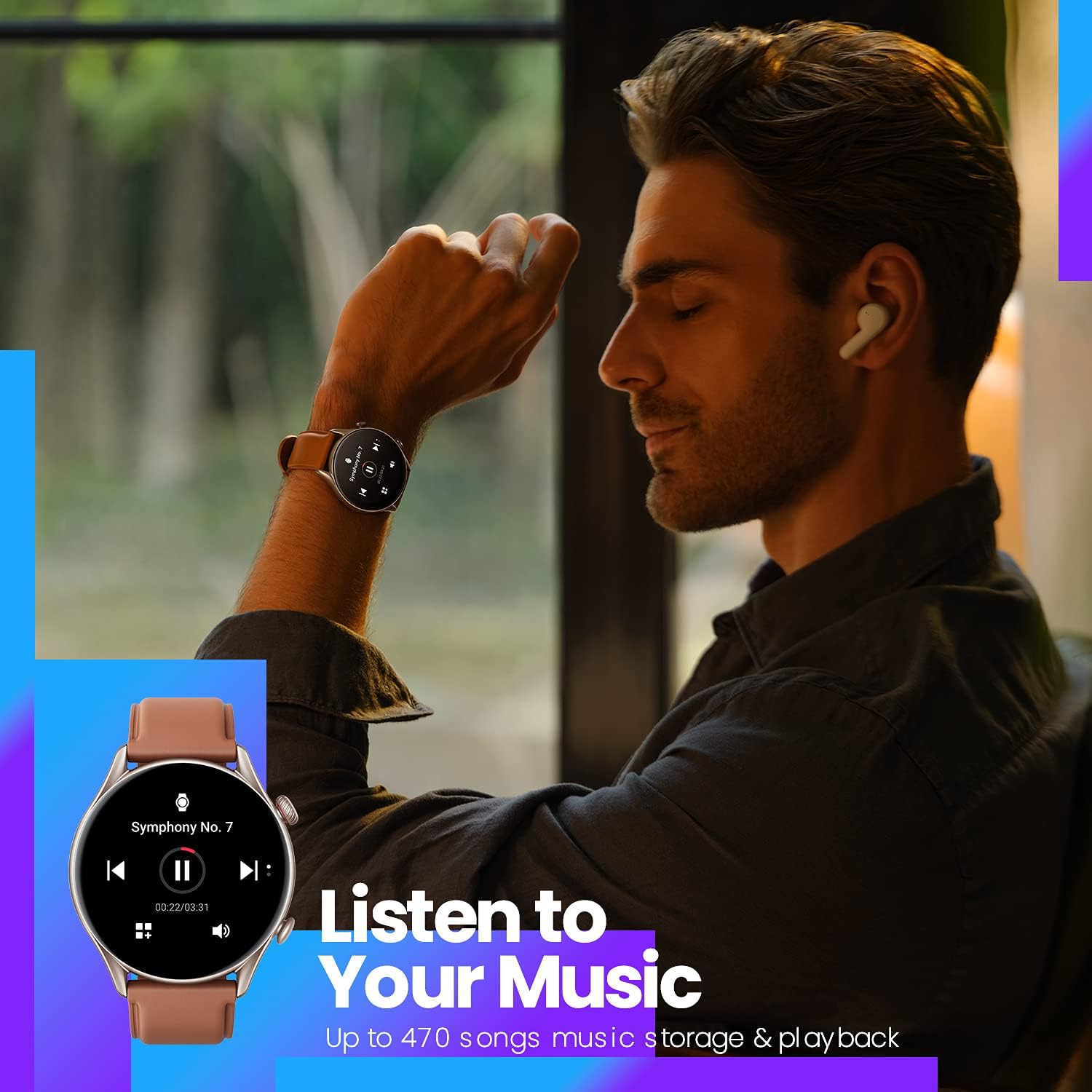 Amazfit GTR 3 Pro Smart Watch with 1.45” AMOLED Display, Sports Watch with 150+ Sports Modes, GPS, Heart Rate, Sleep, Stress, SpO2 Monitoring, Bluetooth Calls, Music Control, Alexa Built-in, Brown