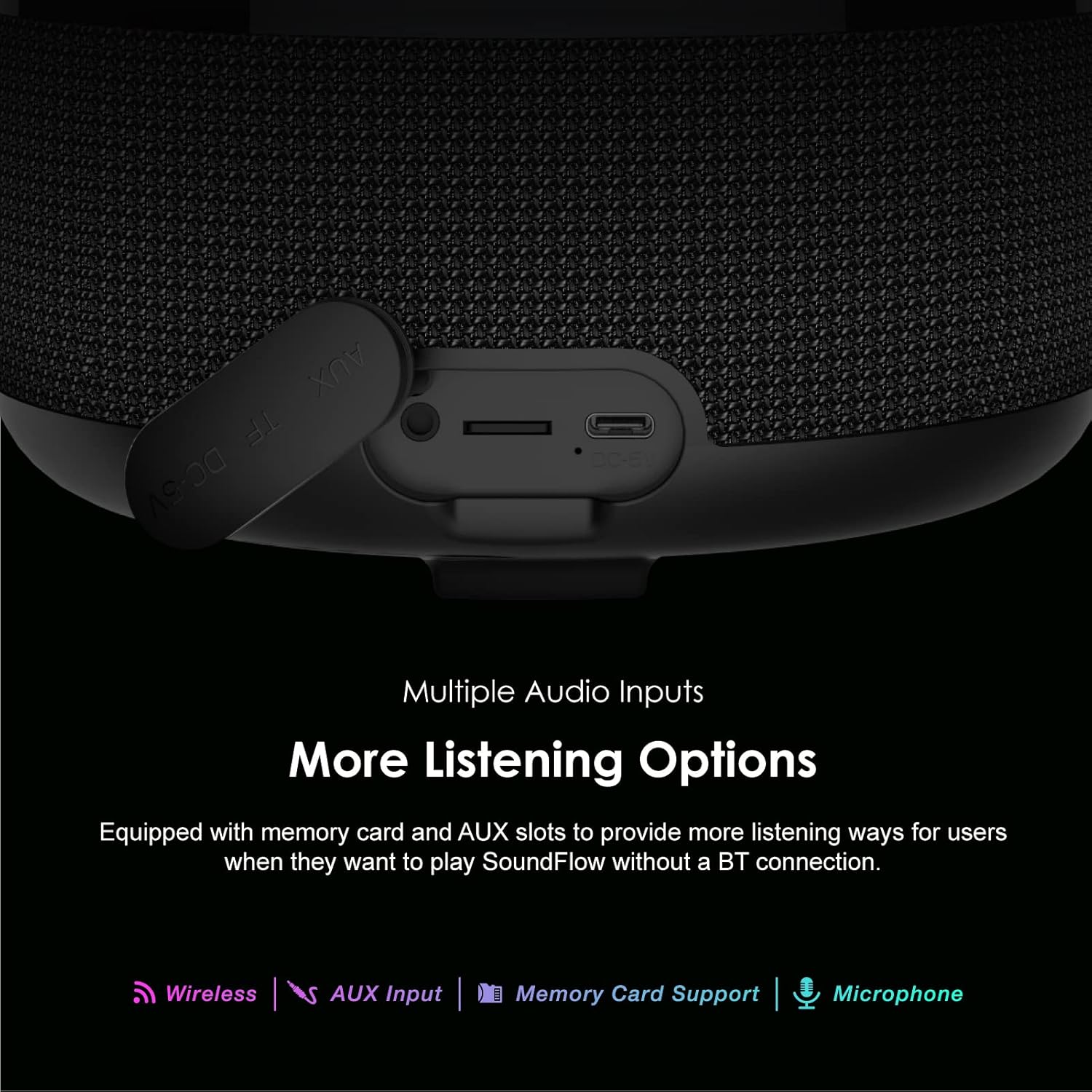 Oraimo SoundFlow OBS-72DBLK Wireless Speaker BT V5.1 50Hz-20KHz 50W-6000mAh Black