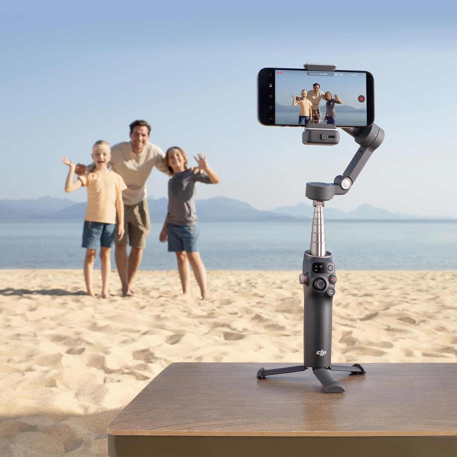 DJI Osmo Mobile 7P Gimbal Stabilizer for iPhone, Android, Native Tracking, 3-Axis Phone Gimbal, Built-in Extension Rod & Tripod, Phone Charging, UAE Version with Official Warranty Support