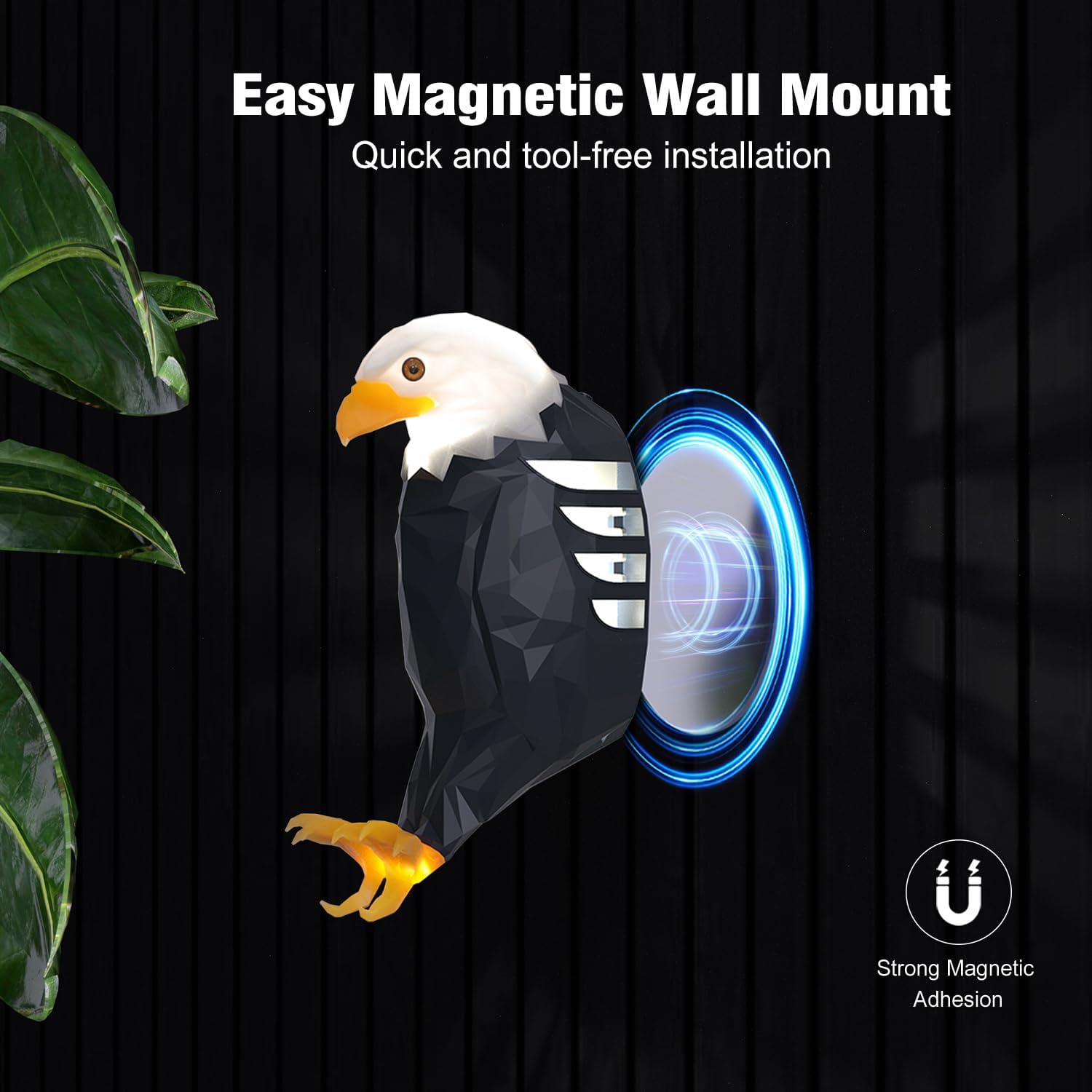 Eagle Wall Lamp Magnetic LED Wall Mounted Eagle Lamp USB Charging With Remote Control Multi-purpose Removable Eagle Lamp