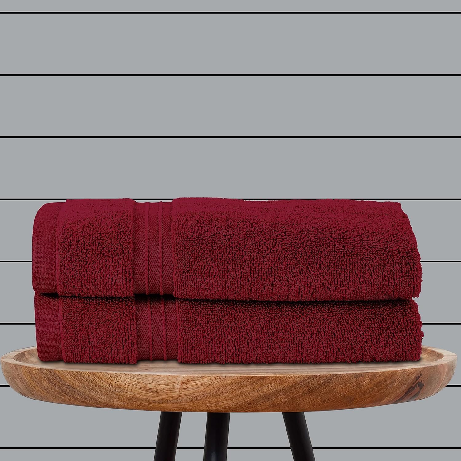BEYTOR Luxury Bath Towels – 100% Cotton, Ultra Soft, Quick-Dry & Highly Absorbent – Plush & Durable Hotel-Quality Towels for Home, Spa & Gym – Burgundy (90X180 cm)