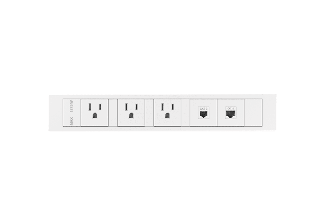 AMFAH Straight PDU Power Strip – Versatile Leisure Series | Multi-Plug Extension Socket with 3 Universal Sockets, 2 USB Chargers, 1 CAT6 Port | Wall Adapter for Home, Office & Conference Table