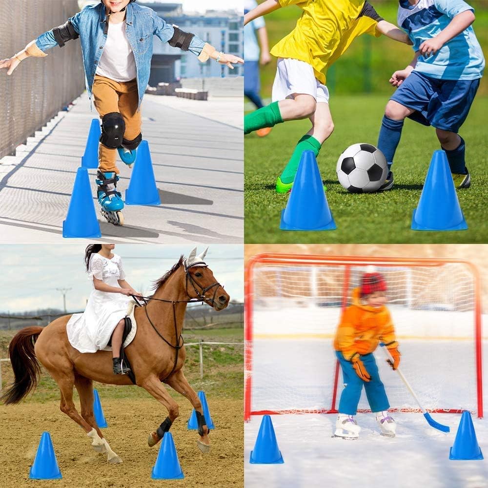 Fanryy Kid's Plastic Traffic Cones, 5 Colors - Pack of 10 (9in)