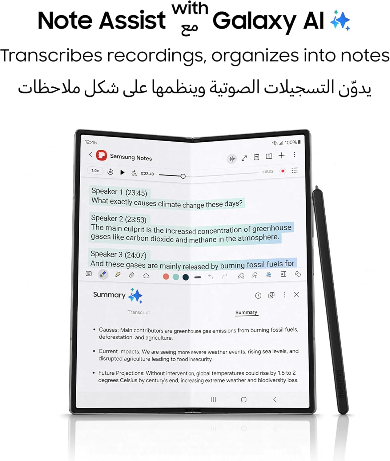Samsung Galaxy Z Fold6, AI Phone, 12GB RAM, 512GB Storage, Silver Shadow, Android Smartphone, 50MP Camera, Big Screen, Multi-tasking, S Pen, Long Battery Life (UAE Version)