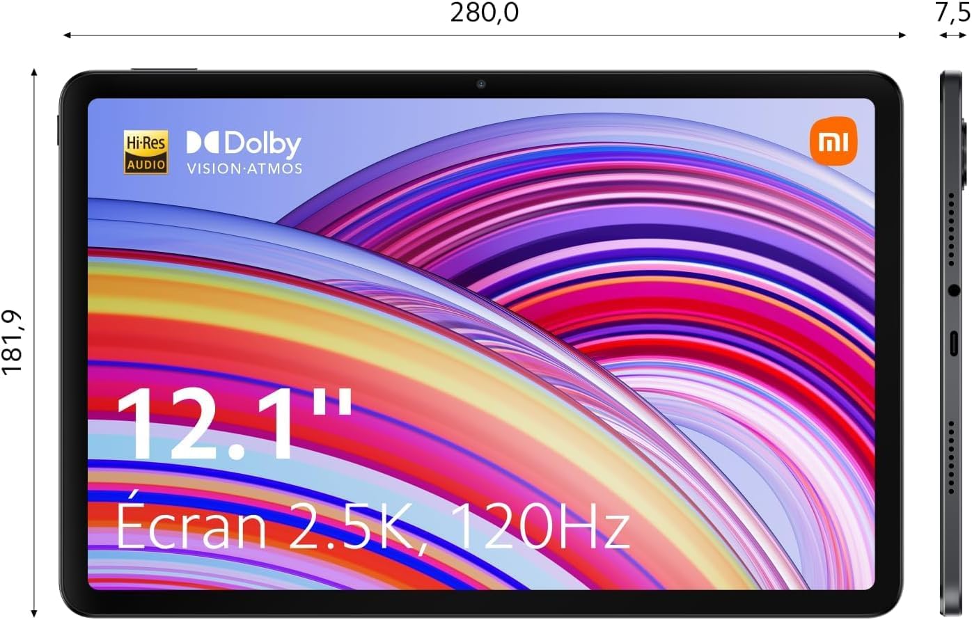 Xiaomi Redmi Pad Pro Wi-fi (Graphite Gray 8GB RAM, 256GB Storage) - 12.1" 2.5K display |4nm Snapdragon 7s Gen 2 Mobile Platform | Smooth 120Hz refresh rate | Quad speakers with Dolby Atmos