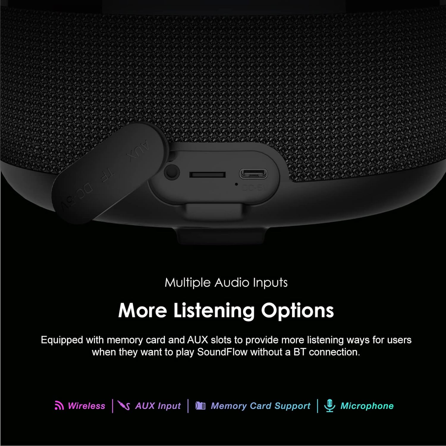 Oraimo SoundFlow OBS-72DBLK Wireless Speaker BT V5.1 50Hz-20KHz 50W-6000mAh Black
