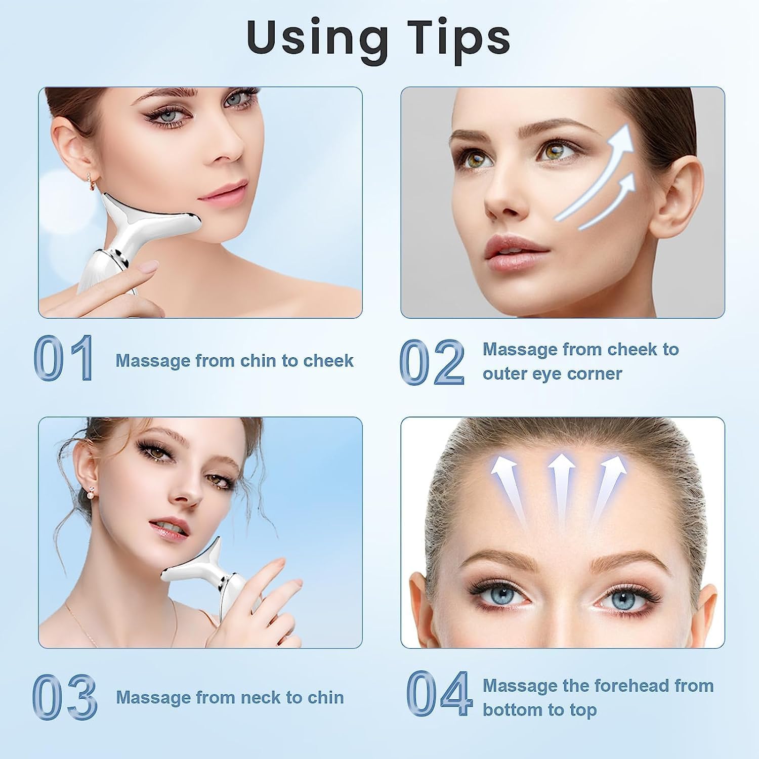 Red Light Therapy for Face, 7 Color LED Face Skin Rejuvenation for Face & Neck Beauty Device, Deplux Neck Tightening Device, Glossy White